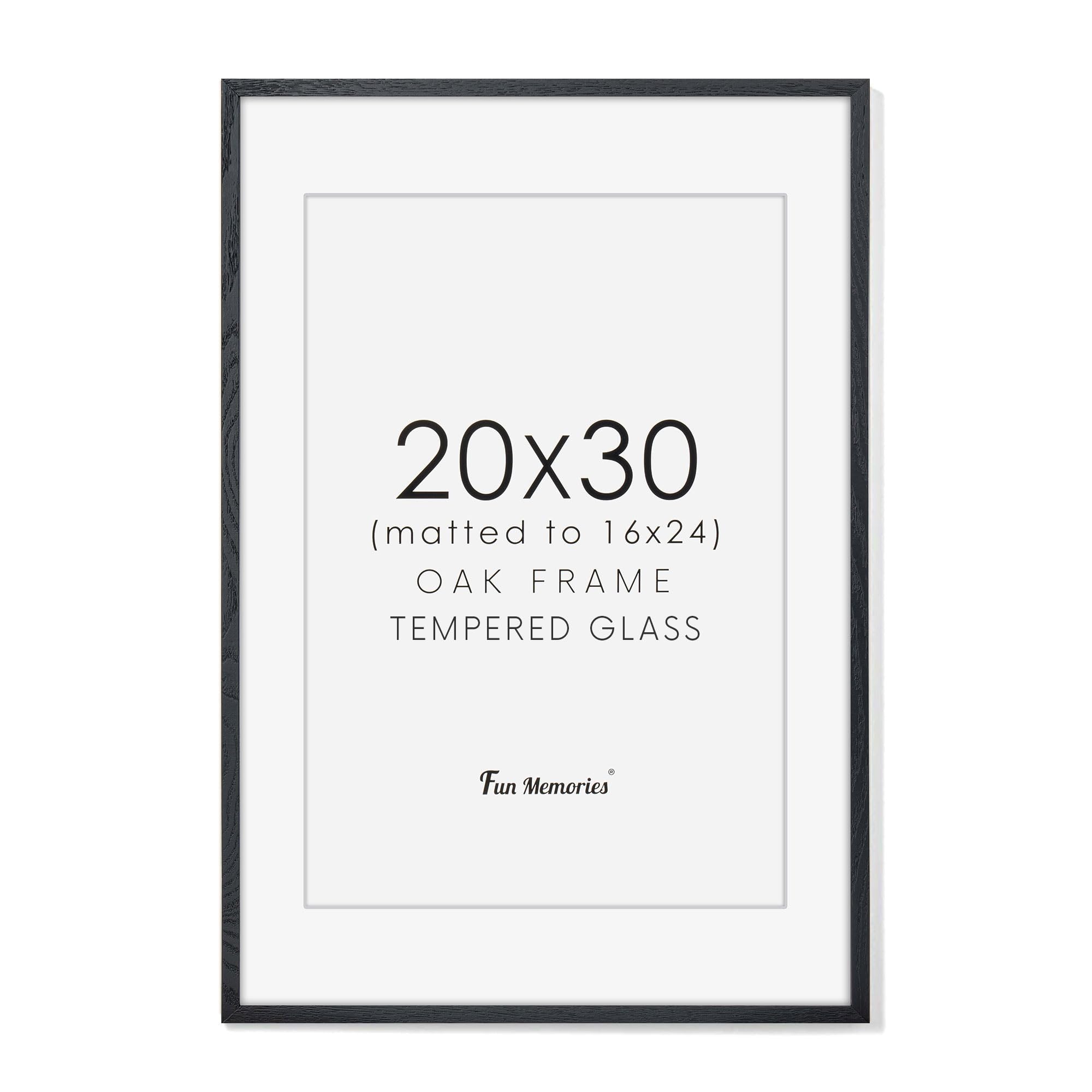 20x30 Picture Frames in Black, 20"x30" Oak Wood
