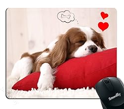 Smooffly Funny Dog Mouse Pad Red, Cute Puppy