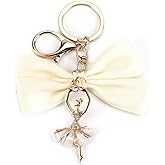 SHTALHST Dance Keychains Ballet Dancer Keychain with Bow Elegant Ballerina Keycharm for Women Dance Inspired Accessory Gift