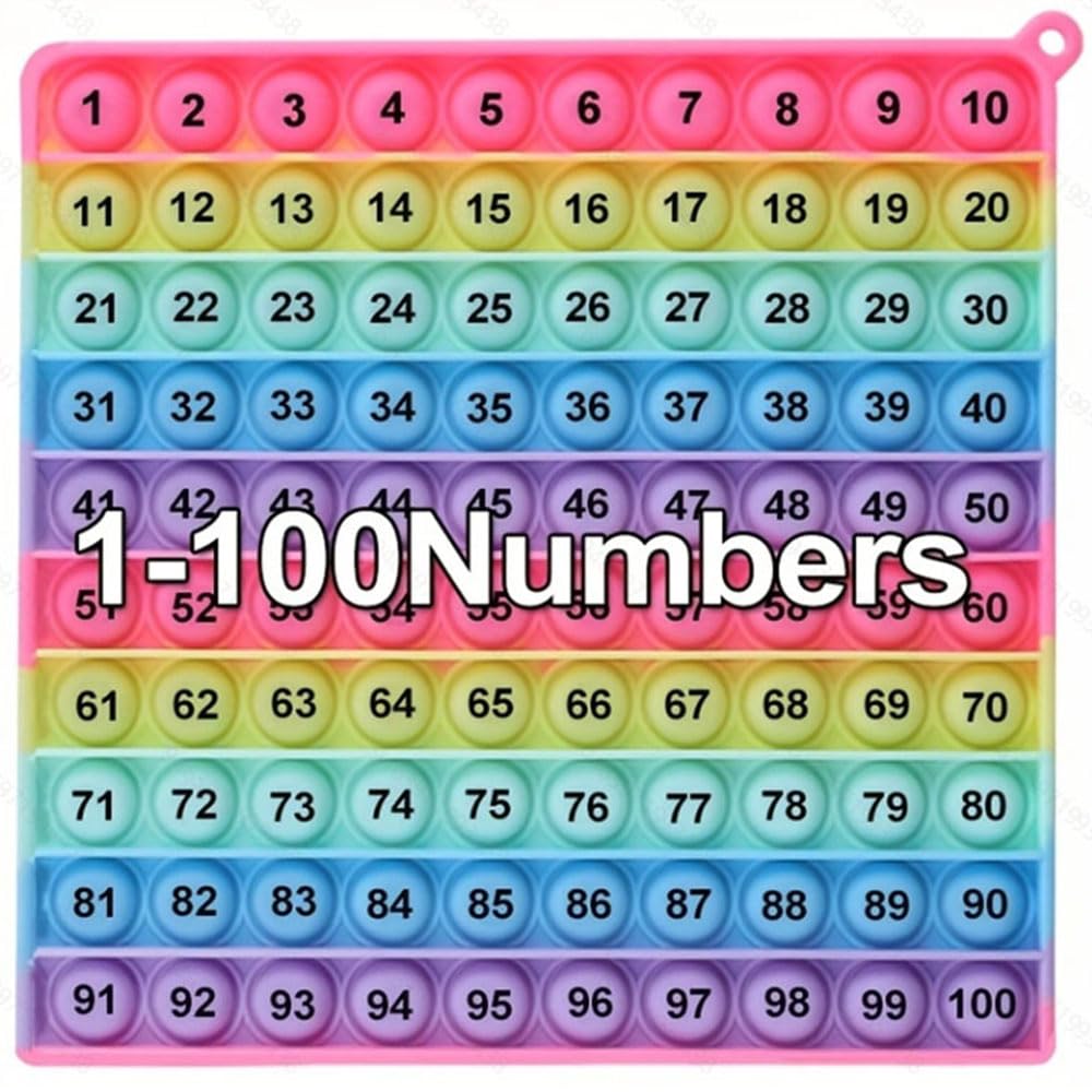 Photo 1 of Yadishen Multiplication Table Hundred Board Math Game P0PP Toy 100 Bubbles, Exercise Children's Logical Thinking, Relieve Stress, Fidget Game Math Manipulatives Kindergarten [1-100 Number Table]