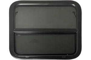 LANDCAMP RV Window, Tiny House Vertical Slider W/Screen & Interior Camper Window Clamp Ring Included, Teardrop Replacement Trailer Window (Vertical Slider, 24" x 22")