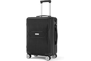 Zitahli Carry on Luggage with Wheels, Expandable Luggage Carry on Suitcase, PC Hard Case Luggage with TSA Lock Spinner Wheels YKK Zippers, 20in (Black)
