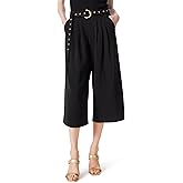 DEE OCLEPPO Womens Mariana Belted Wide Leg Cropped Pant Standard