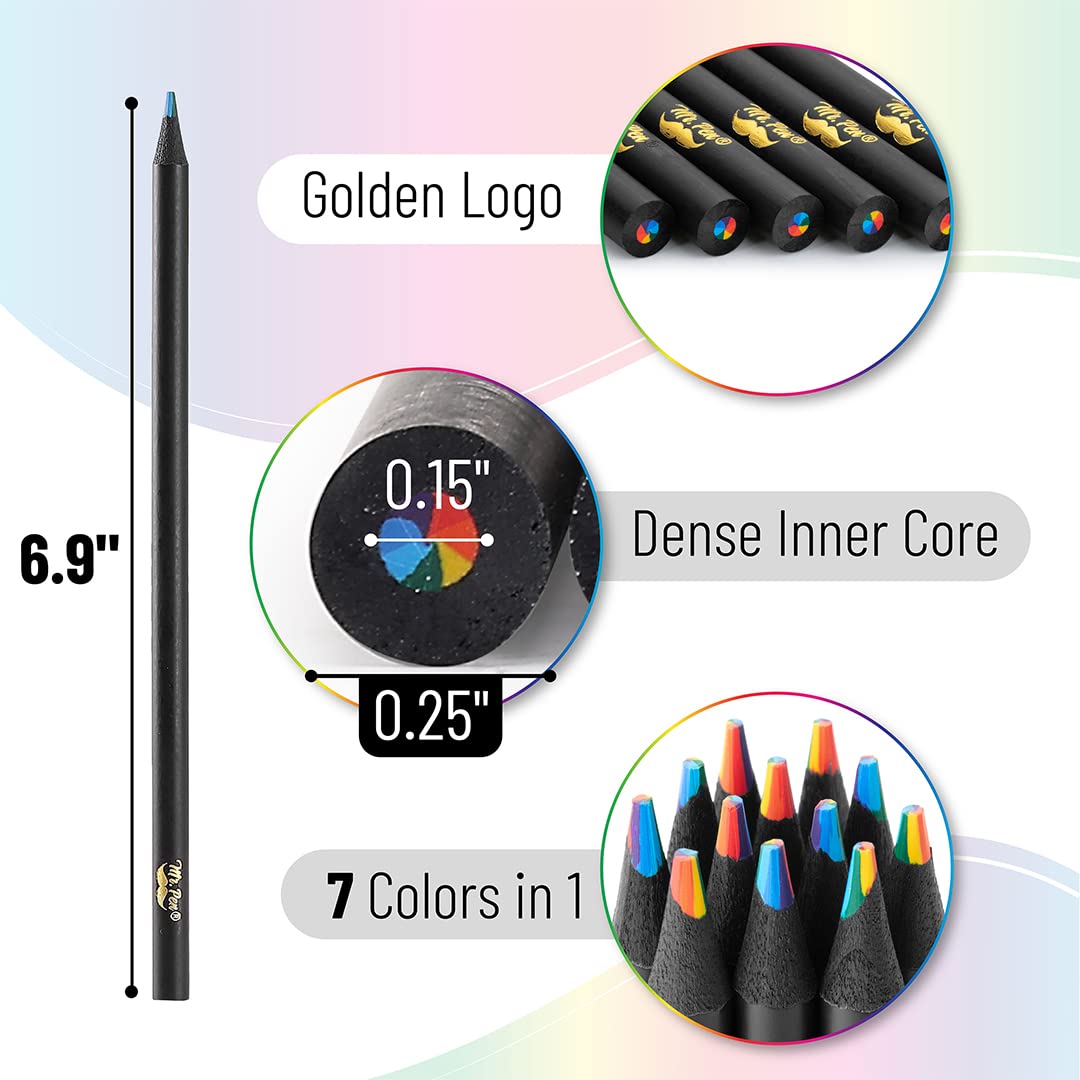 Mr. Pen- Rainbow Pencils, 12 Pack, 7 Color in 1 Colored Pencil with Sharpener, Fun Pencils