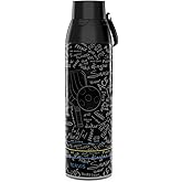 Tervis Venture Water Bottle Pickleball Court Talk Triple Insulated Tumbler Travel Cup Keeps Drinks Cold & Hot, 26oz, Stainless Steel