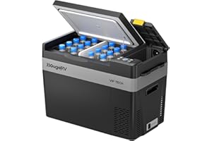 BougeRV 12V 30 Quart Refrigerator, CRPRO VIP, Compressor Electric Cooler with 12V/24 DC, 110-240 AC for Outdoor Camping Overlanding Truck RV SUV Van