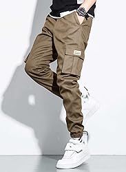JMIERR Work Pants for Men Stretch Elastic Waist