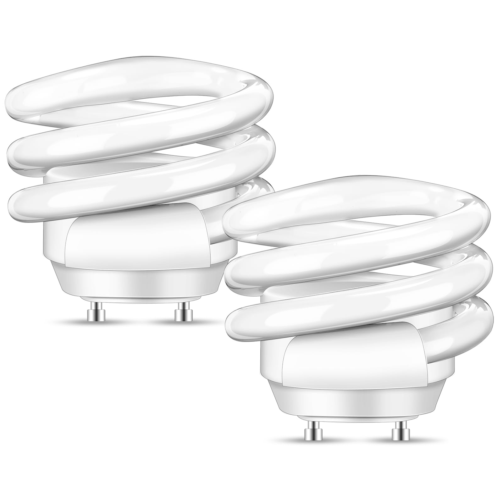Photo 1 of Rossesay 2 Pack 26 Watt Spiral GU24 CFL Light Bulbs, 2700k Soft White 2 Prong Twist and Lock Base Light Bulb, 1000 Lumen Compact Fluorescent Bulbs (T3)