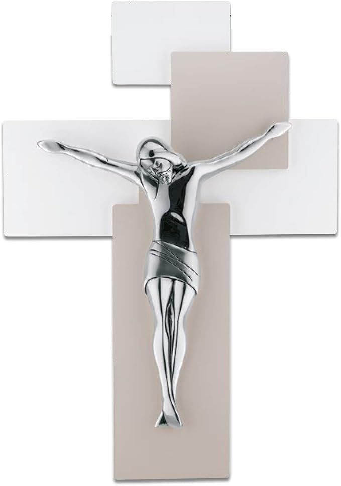 Crocifisso Da Parete 34x24 Avorio Croce Bianca - 66F0