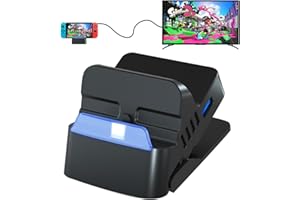 pdobq Switch TV Docking Station for Nintendo Switch/OLED, Portable Switch TV Dock Support 1080P HDMI Adapter, Replacement Switch OLED Dock with USB 3.0 Port Travel Dock