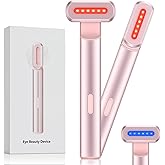 4-in-1 Light-Therapy-Wand,Red Light Therapy for Face and Neck - Microcurrent Facial Device for Anti-Aging - Face & Eye Massager Skincare (2 Colors led Light)