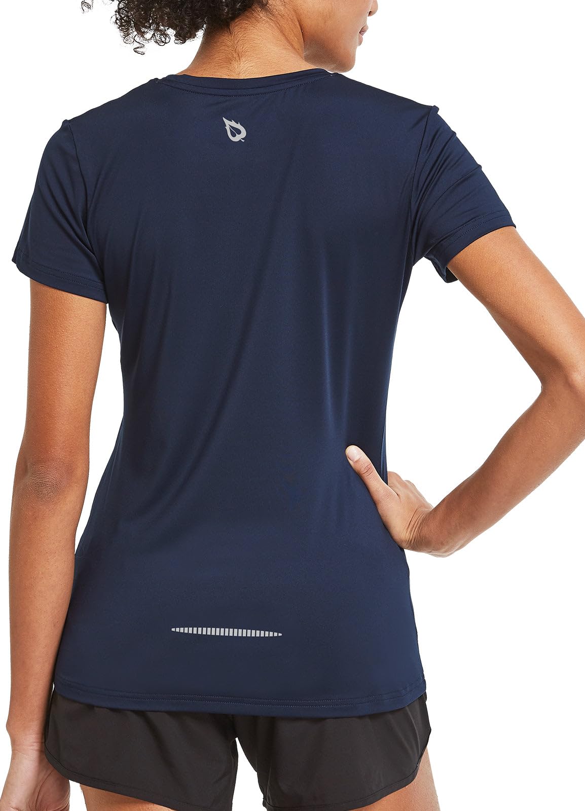 Photo 1 of baleaf Women's Short Sleeve Running Workout Shirts Athletic Tops Lightweight Quick Dry Training Yoga Crewneck Navy S