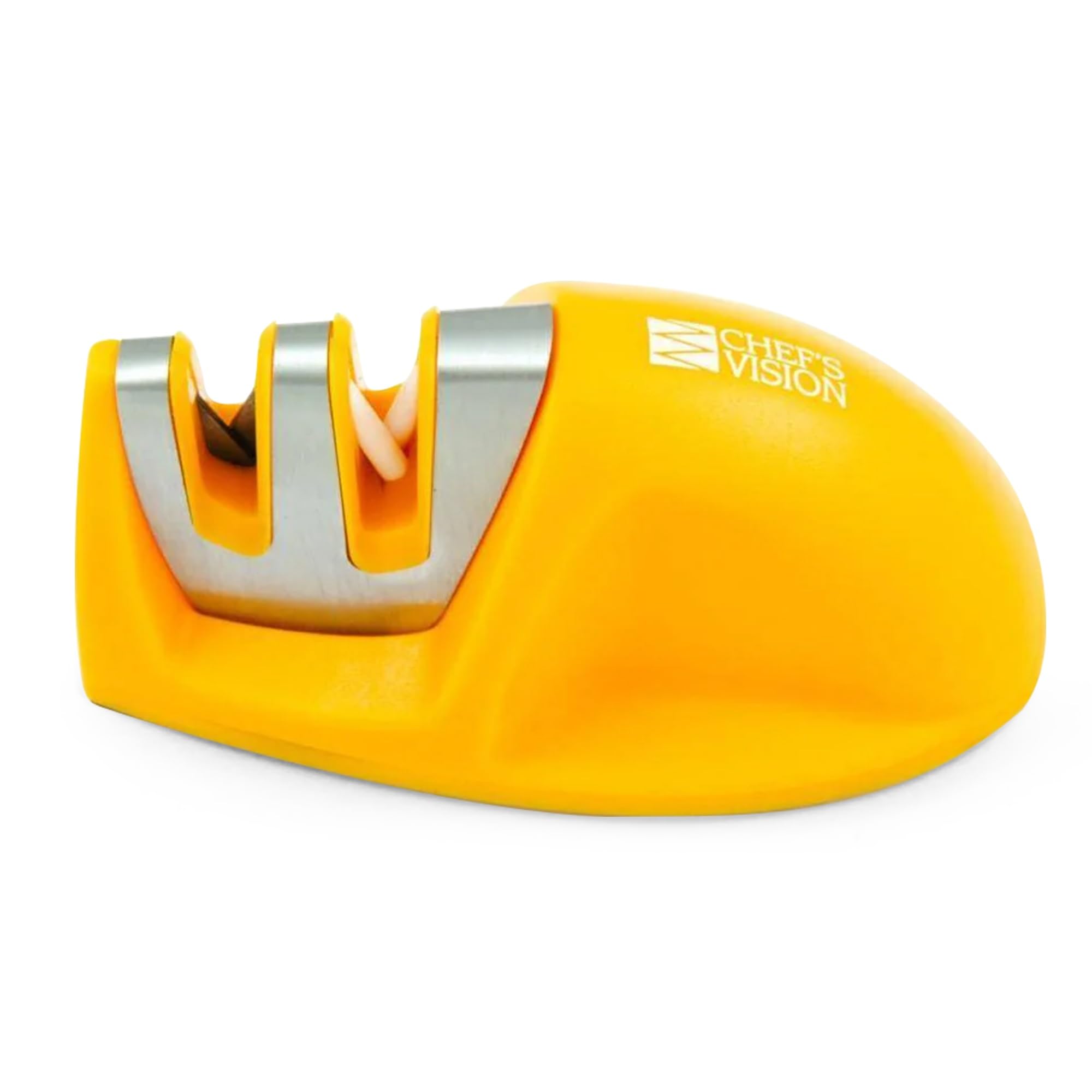 Chef's Vision SmarterEdge Kitchen Knife Sharpener - Orange - Dual-Groove KnifeSharpener for Precision Blade Maintenance - Compact, Stylish, and Versatile Knife Sharpeners for Home and Professional Use