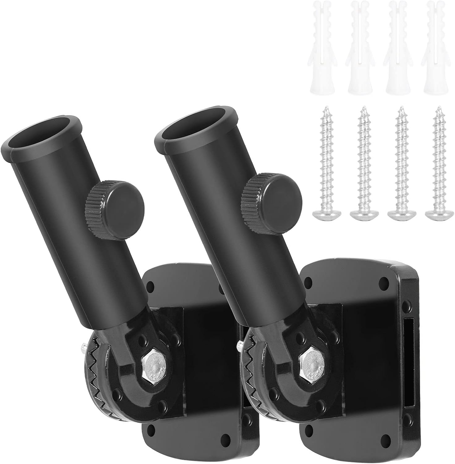 Flagpole Hardware - BMFTRRI Flag Pole Holder Flagpole Bracket, Multi-Position Mounting Bracket with Hardwares, Aluminum Flagpole Bracket and Strong, Rust-Free Holder for Flagpoles