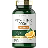 Carlyle Vitamin C Chewables | 1000mg | 180 Tablets | Vegetarian, Non-GMO, Gluten Free Supplement