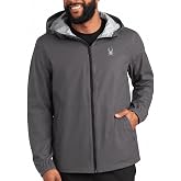 Spyder Men's Waterproof Lightweight Hooded Rain Jacket, Sizes S-XL | Weatherproof Outerwear, Packable Everyday Layer for Golf, Hiking, Commutes, and Cool-Weather Activity