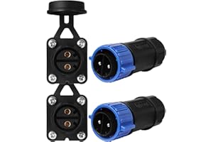 GaiRen 2 Pin 50Amp Trolling Motor Plug Receptacle Set, 12/24/36/48 Volt Marine Boat Power Waterproof IP67 Connector Trolling Boat Plug for Trolling Motors Compatible with 6/8 AWG Wire Blue 2 Pack