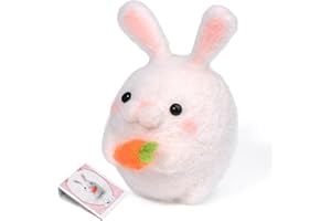 Nitlak Needle Felting Kit, Animal Needle Felting Starter Kit, Needle Felting Supplies with Felting Needles Instruction, Complete Needle Felting Tools for Beginners Adults DIY Craft (Rabbit)