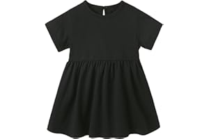 pureborn Baby Girl Dress Cotton Playwear Soild Color Dresses 0-6 Years