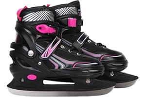 JGMLZK Ice Skates,Hockey Skates,Skates with Adjustable 4 Sizes for Boys Girls Youth Men Women and Beginners