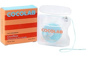 Cocofloss Woven Dental Floss, Dentist-Designed Oral Care, Strawberry Scent, Waxed, Expanding, Kid-Friendly String Floss with Coconut Oil, 1 Spool (33 yd)