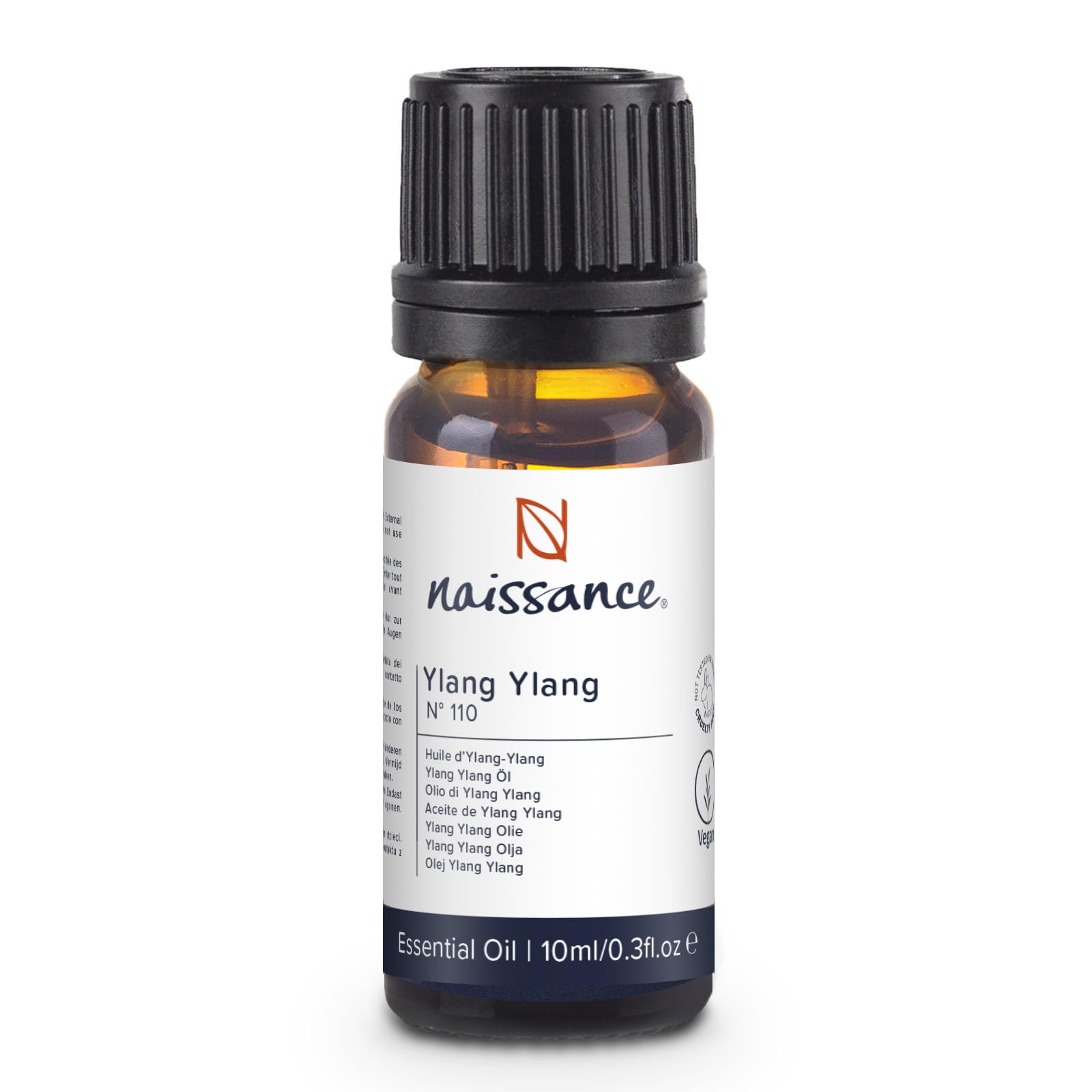 Naissance Ylang Ylang Essential Oil (No. 110) - 10ml - Pure, Natural, Cruelty Free, Steam Distilled and Undiluted - for Use in Aromatherapy, Massage Blend & Diffusers