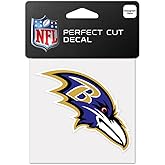 NFL Baltimore Ravens 63037011 Perfect Cut Color Decal, 4" x 4", Black