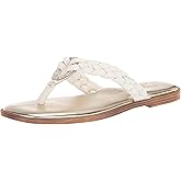 Easy Street Tuscany Women's Coletta Flat Sandal, White, 9 Wide