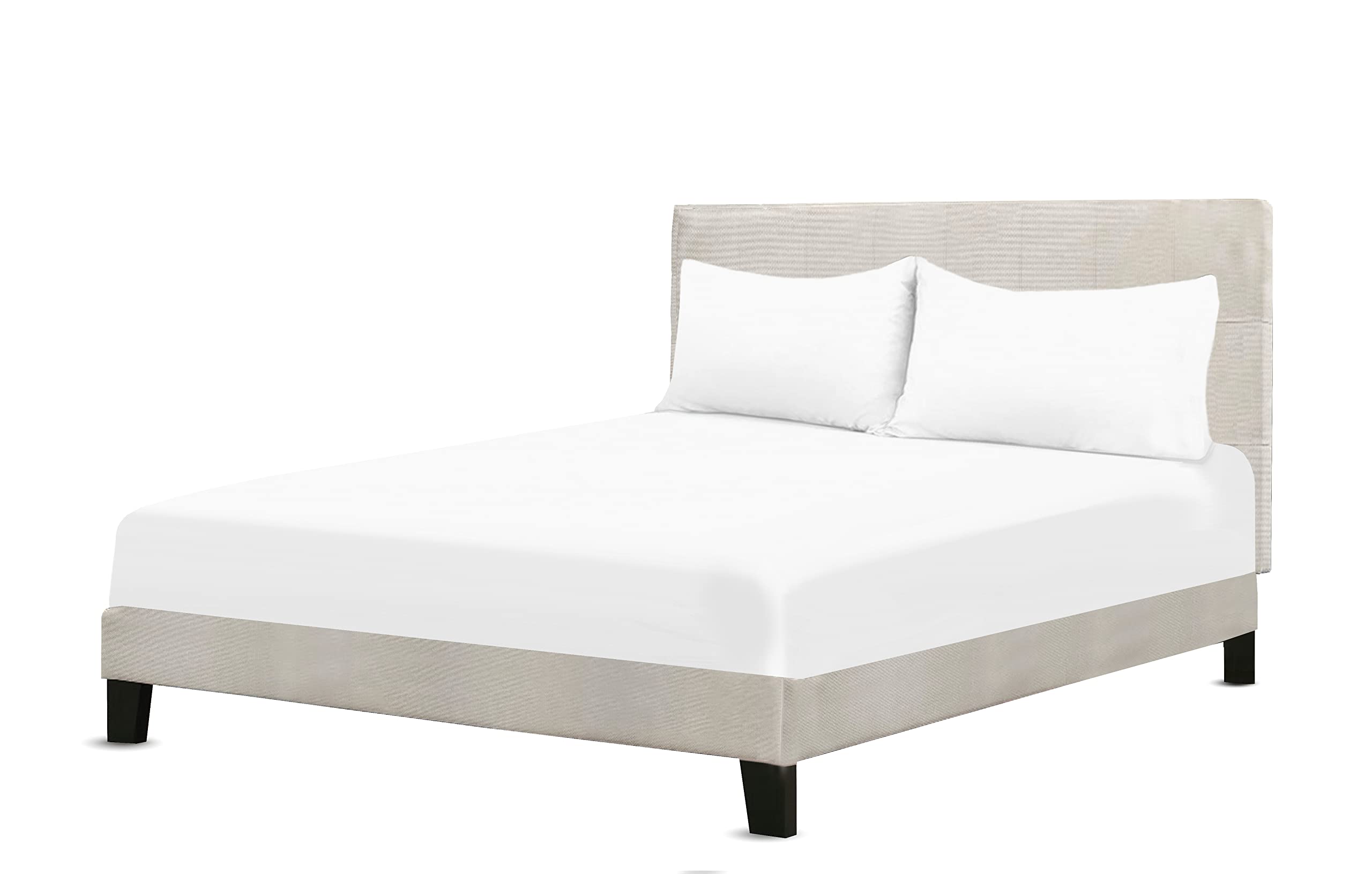 A ATH COLLECTION 800 Thread Count Egyptian Cotton Fitted Sheet 28 CM/11 Inch Extra Deep Pocket, Hotel Quality Cotton Soft, Fade & Wrinkle Resistant Fitted Bed Sheets White (King)