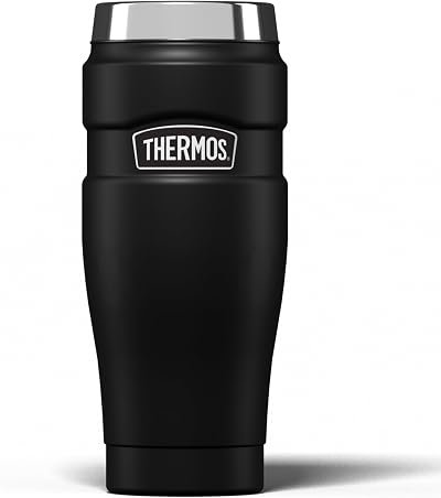 Thermos Stainless King Travel Tumbler 470ml Insulated Hot Cold Matt Black