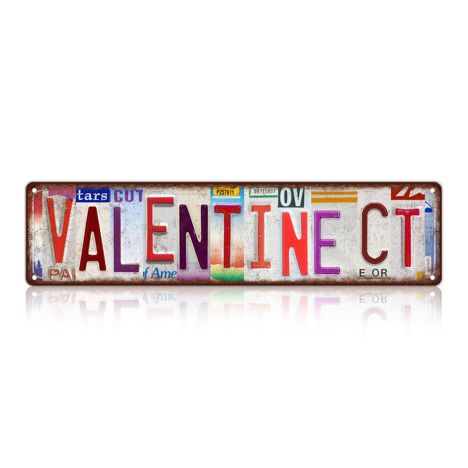 Vintage Valentine Ct Wall Decor Street Signs Pink Room Metal Tin Signs Gife for Women Girl 16 x 4 Inches