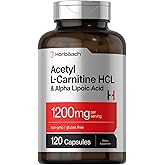 Horbäach Acetyl L Carnitine HCL & Alpha Lipoic Acid 1200mg | 120 Capsules | ALC ALA Complex | Non-GMO & Gluten Free Supplement