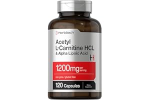 Horbäach Acetyl L Carnitine HCL & Alpha Lipoic Acid 1200mg | 120 Capsules | ALC ALA Complex | Non-GMO & Gluten Free Supplement