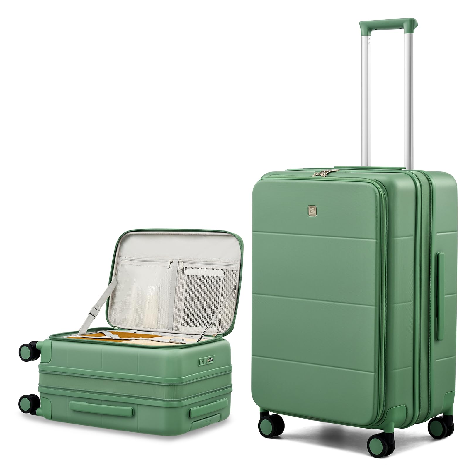 Photo 1 of Hanke Hardside Expandable Checked Luggage, 24 Inch Top Opening Trunk Luggages with Spinner Wheels, All-PC Hard Shell Suitcase, Lightweight TSA Checked-Medium(Forest Green, 83L)