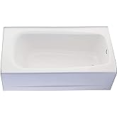 American Standard 2460002.020 Cambridge Apron-Front Americast Soaking Bathtub Left Hand Drain,60 x 32 In, White, 50-60 gal