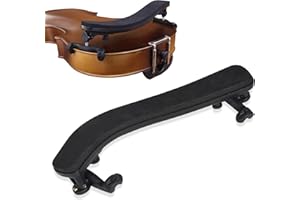 Violin Shoulder Rest for 3/4 4/4 Size, Adjustable Height Shoulder Pad (black)