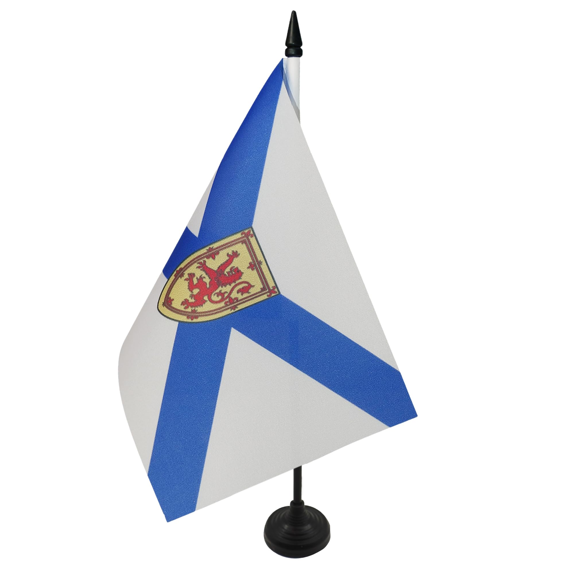 AZ FLAG Nova Scotia Table Flag 5'' x 8'' - Canadian region of Nova Scotia Office Decoration 100% Polyester 21 x 14 cm - Mini Desk Flag with Pole and Black Plastic Base