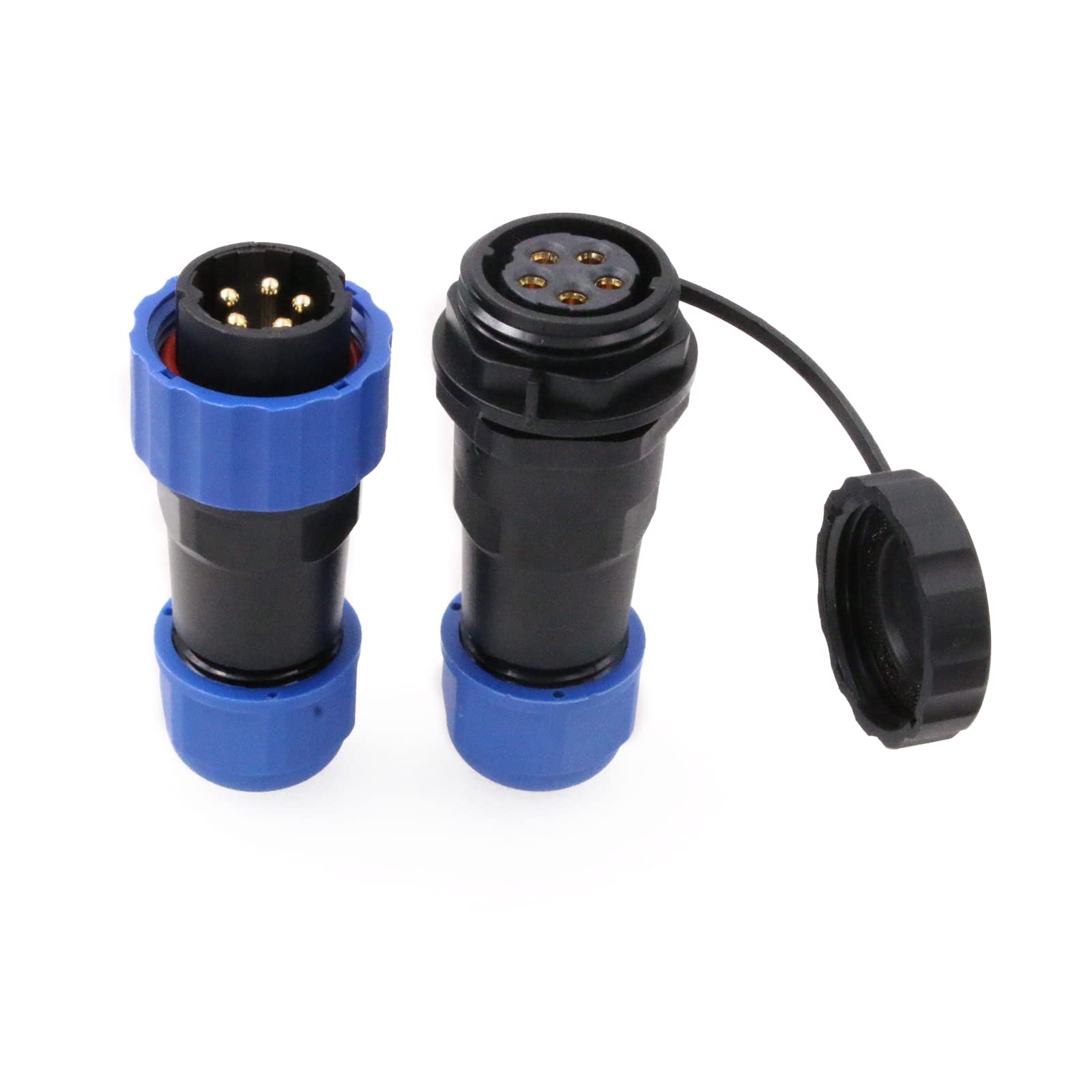 Eonvic 25A 380V SD20 5 Pin Waterproof Aviation Connector IP68 Waterproof Soldering Circular Connector Panel Wire Connector Panel Mount