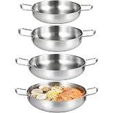 4Pcs Korean Ramen Pot Set,Stainless Steel Ramen Pot with Double Handles, 8.4-10.7 in Diameter Korean Noodle Pot Golden Soup Pots &amp; Cooking Pots for Stove,Pasta,Soup (Silver)