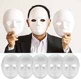 Vwoqiy 10 Pcs DIY White Paper Masks Masquerade Paintable Carnival Masks view 1