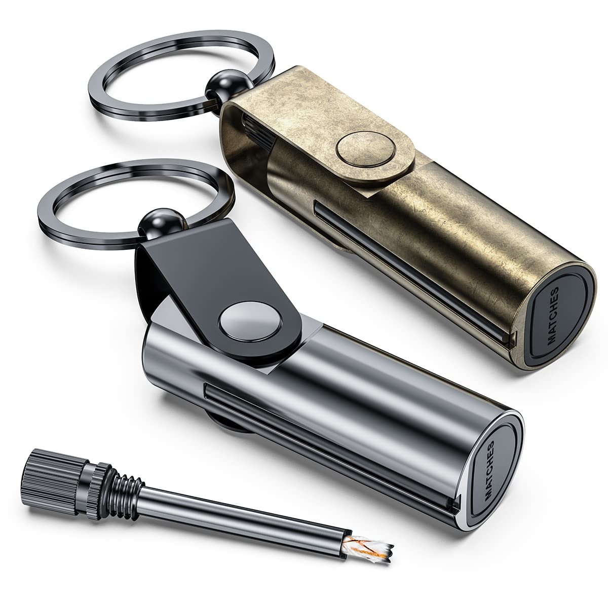 Pack of 2, VVAY Permanent Match Lighter with Keyring (Sold without Fluid)