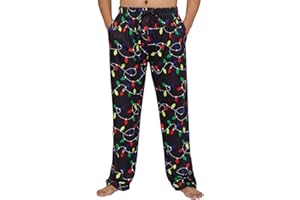 TUONROAD Mens Christmas Pyjama Jogger 3D Pattern Loose Lounge Sleepwear Leisure Pajama Pant