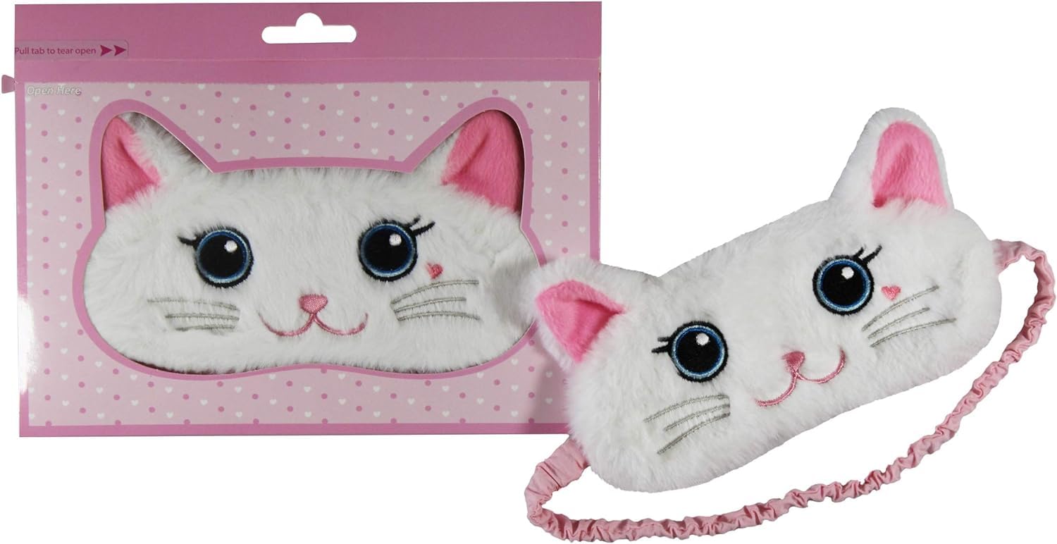 Cat Plush Comfortable Sleep Eye Mask (White Persian Cat)
