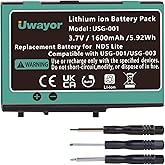 DS Lite Battery, 1600mAh USG-003/USG-001 Replacement Battery for Nintendo DS Lite, NDS Lite, NDSL Game Player with Tool Kit (