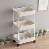 Multibao 3 Tier Storage Trolley on Wheels White 35x24x68 cm view 5