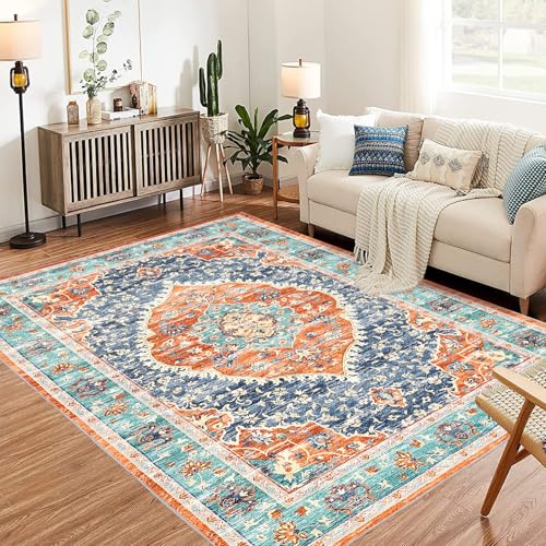 GarveeHome Area Rug 4x6 - Ultra Thin Low Pile Rug, Kid & Pet Friendly, Stain Re…