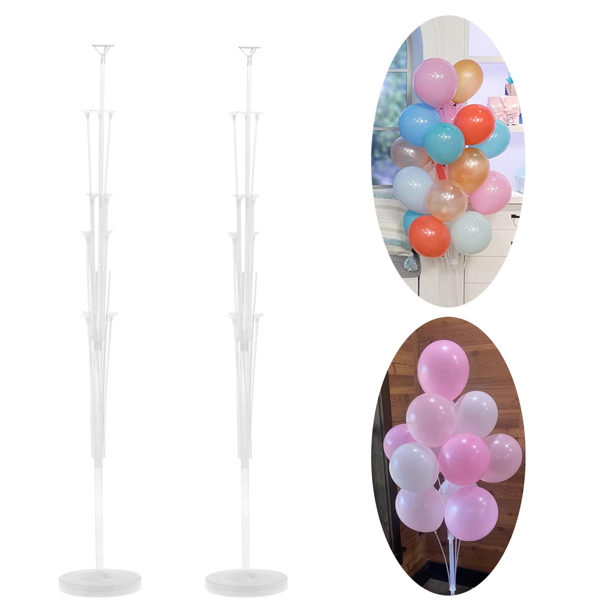 Photo 1 of 2 Sets 62in Balloon Stand Kit, Balloon Holder on Floor and Table, Balloon Sticker Party Decoration for Wedding Birthday Graduation Baby Shower