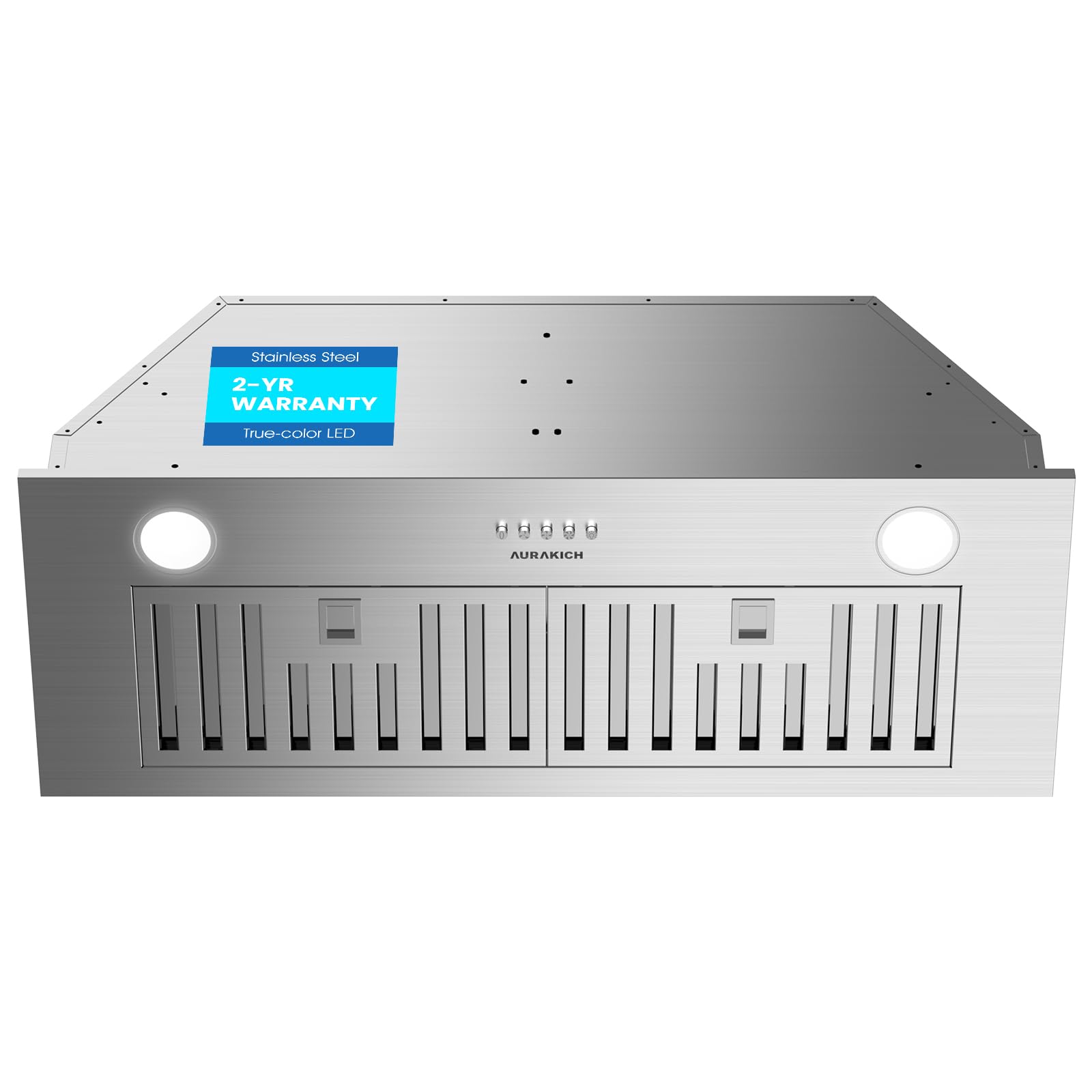 Photo 1 of AURAKICH Range Hood 30 Inch Insert - 620CFM Built-in Kitchen Hood with TRUE-COLOR 5500K LED, Complete Exhaust Kit (Charcoal Filters + Duct Pipe), Ducted/Ductless Convertible