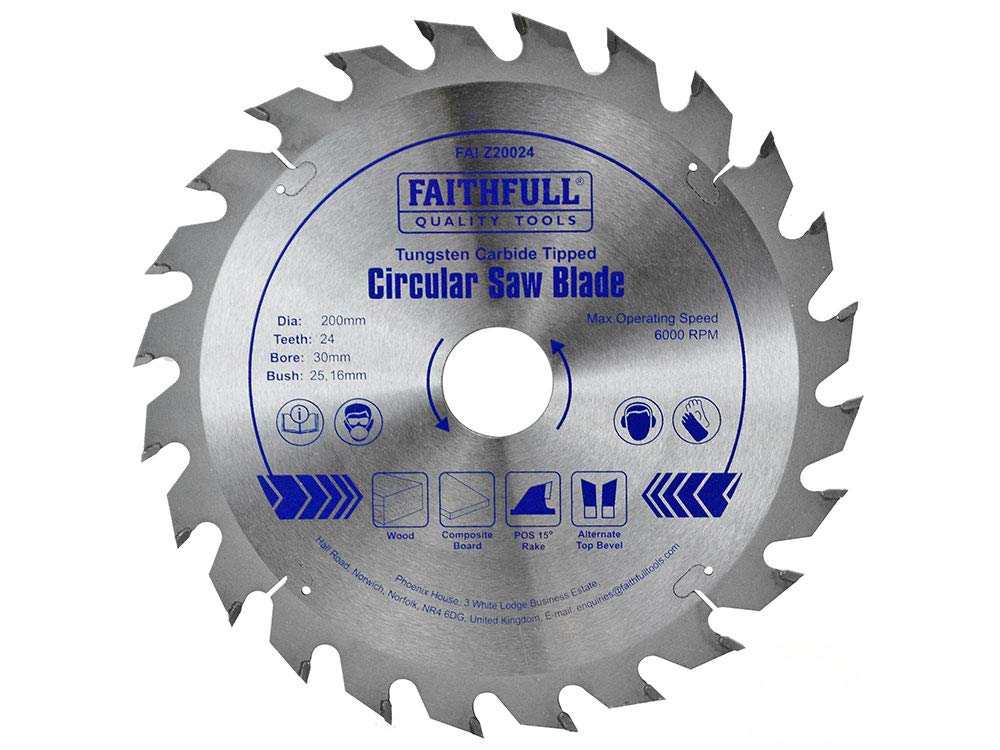 Faithfull TCT Circ Saw Blade 250 X 30 X 24T