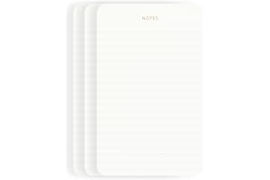 Pinesman - Elegant Desk Notepads for Professionals, Executive's Memo Pads, Minimalist, Gold Foiled, Lined Layout, 3 Pack, 225 Sheets Total (75 Each), 6.3" x 3.9”, 80 GSM, Eco-friendly, FSC™ Certified